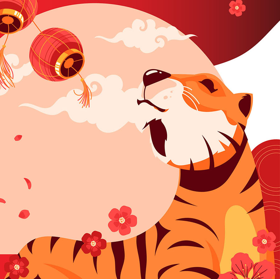 免费原创手机壁纸，虎年除疫，春暖花开。